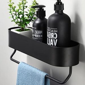 BKDFD Bathroom Shelf Rack Kitchen Wall Shelves Bath Towel Holder Black Shower Storage Basket Kitchen Organizer Bathroom Accessories (Size : 60cm)