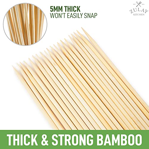 Zulay Kitchen Authentic Bamboo Marshmallow Smores Sticks - 40 Extra Long 17.5" Roasting Sticks - 5mm Heavy-Duty Bamboo Skewers - Thick Smore Sticks - Ideal for Grilling - Marshmallow Sticks Camping