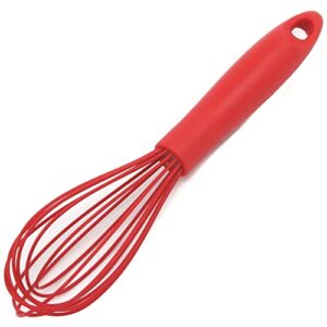 chef craft premium silicone wire cooking whisk, 10.5 inch, red