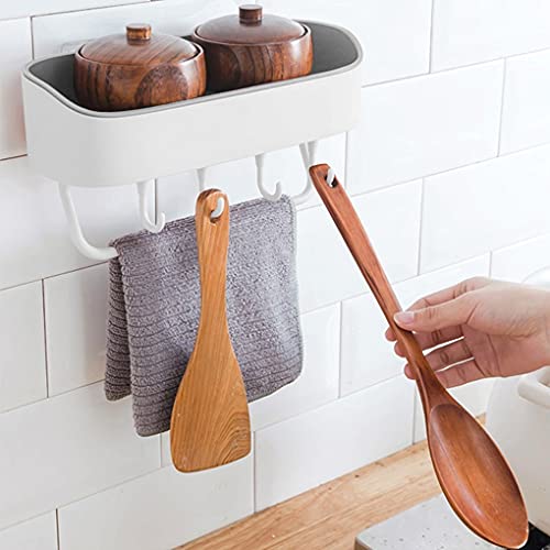 BKDFD Kitchen Shelf for Bathroom Wall Mounted Bath Shelf Storage Holder Toilet Plastic Organizer Rack Towel Cosmetic Brush Storage