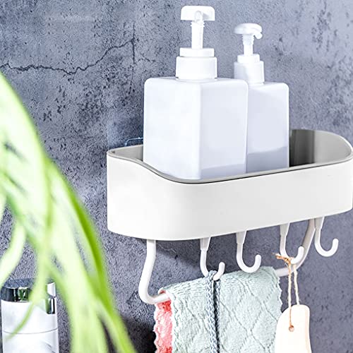 BKDFD Kitchen Shelf for Bathroom Wall Mounted Bath Shelf Storage Holder Toilet Plastic Organizer Rack Towel Cosmetic Brush Storage