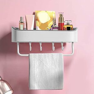 BKDFD Kitchen Shelf for Bathroom Wall Mounted Bath Shelf Storage Holder Toilet Plastic Organizer Rack Towel Cosmetic Brush Storage