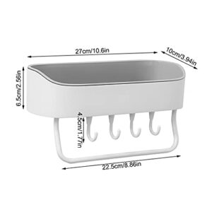 BKDFD Kitchen Shelf for Bathroom Wall Mounted Bath Shelf Storage Holder Toilet Plastic Organizer Rack Towel Cosmetic Brush Storage