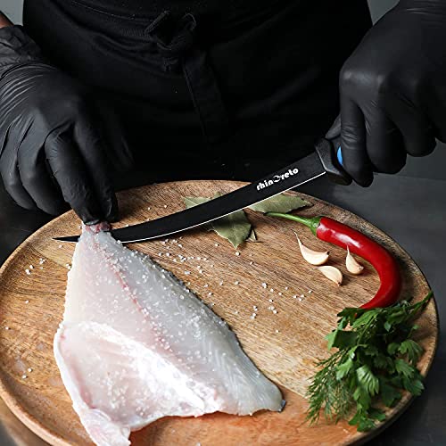 Rhinoreto Fish Fillet Knife and Fishing Knife Set with Sheath and Sharpening tool. Filet Knife for Fish and Boning Knife for Meat Cutting.