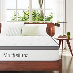martisiluna full mattress, 10.5 inch memory foam full hybrid mattress in a box, with antistatic silver fiber fabric, double edge support & pressure relief, certipur-us certified