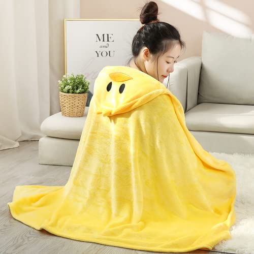 Wearable Blanket Soft Cape for Adult Women Men Warm Cozy Hoodie Cute 3D Animals Cartoon with Gloves Carpet Home (Large,Duck)