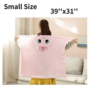 Wearable Blanket Soft Cape for Adult Women Men Warm Cozy Hoodie Cute 3D Animals Cartoon with Gloves Carpet Home (Large,Duck)