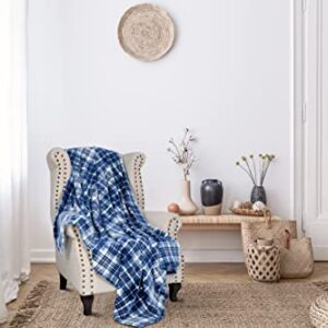 Solaris Plaid Fleece Throw Blanket for Couch Ultra Soft Lightweight Flannel Blanket, 50" x 60"