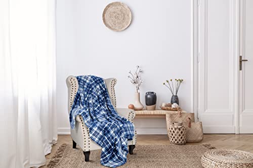 Solaris Plaid Fleece Throw Blanket for Couch Ultra Soft Lightweight Flannel Blanket, 50" x 60"