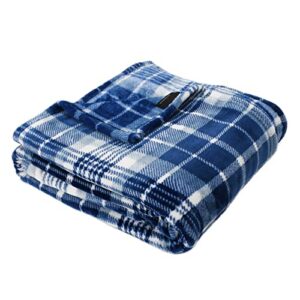 Solaris Plaid Fleece Throw Blanket for Couch Ultra Soft Lightweight Flannel Blanket, 50" x 60"