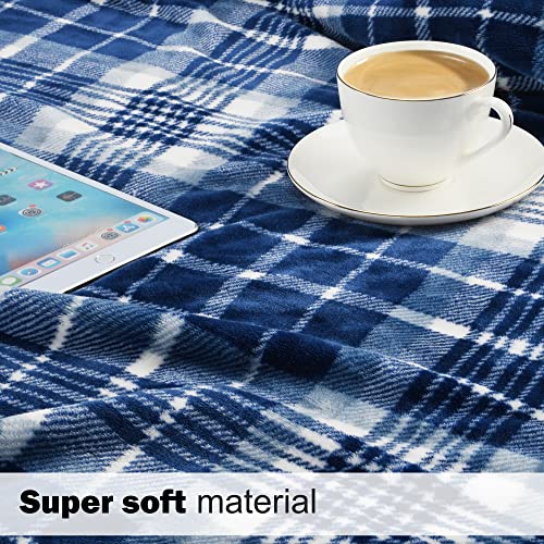 Solaris Plaid Fleece Throw Blanket for Couch Ultra Soft Lightweight Flannel Blanket, 50" x 60"