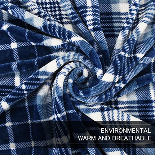 Solaris Plaid Fleece Throw Blanket for Couch Ultra Soft Lightweight Flannel Blanket, 50" x 60"