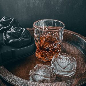 Ice Cube Tray, ROTTAY Rose Ice Cube Maker, Makes Four 2.5inch Rose Shaped Ice Cubes, Easy Release Ice Ball Maker, Novelty Drink Tray For Chilled Drinks, Whiskey & Cocktails, Homemade