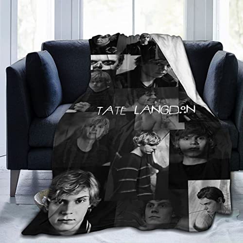 MEROHORO Evan Peters Collage Blanket (3 Sizes), Warm, Lightweight & Cozy, Super Soft & Comfy Flannel Blanket, Fleece Blanket, Microfiber Anti-Pilling Plush Blanket for Couch, Bed, Sofa, 60"x50"