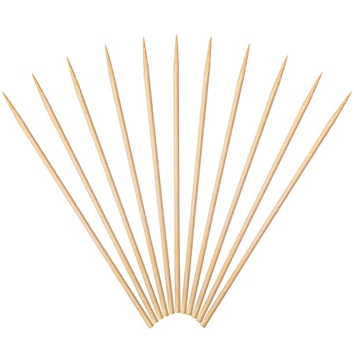 Minisland Premium 6 inch Bamboo Skewers for Appetizers Fruit Kabobs 3mm Thin Small Short Wooden Food Sticks 100 Counts, Many Sizes Choices 4.7"/5.5"/6"/7"/8"/10"/12" -MSL164