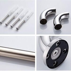 CRODY Stainless Steel Bathroom U-Shaped Handrail, Safety Support Armrest Rail,Wall-Mounted Straight Towel Rack/#Polish