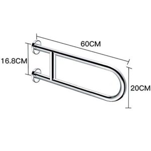 CRODY Stainless Steel Bathroom U-Shaped Handrail, Safety Support Armrest Rail,Wall-Mounted Straight Towel Rack/#Polish