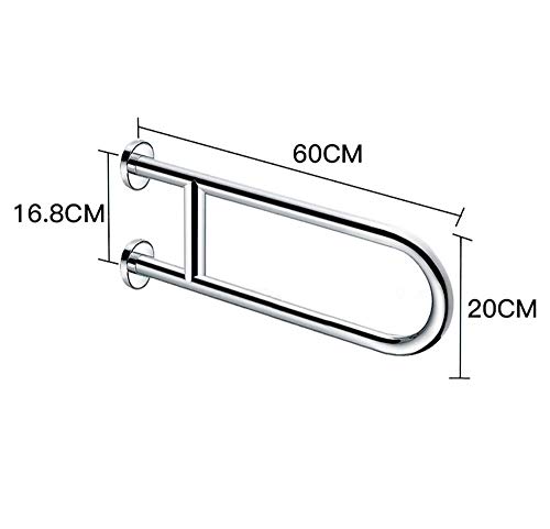 CRODY Stainless Steel Bathroom U-Shaped Handrail, Safety Support Armrest Rail,Wall-Mounted Straight Towel Rack/#Polish