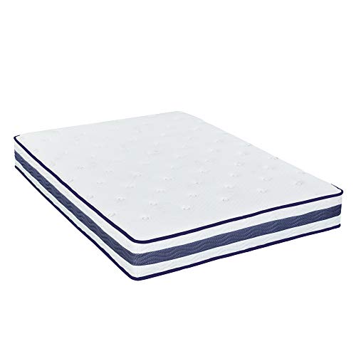 PrimaSleep 11 inch Tight Top Spring Mattress,Gel Foam,BluePiping (King)