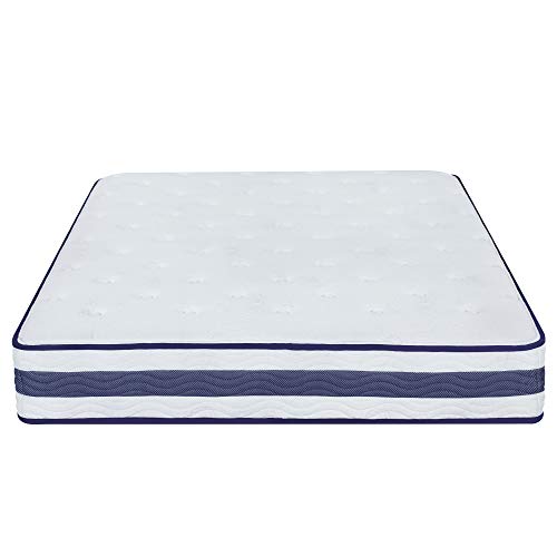 PrimaSleep 11 inch Tight Top Spring Mattress,Gel Foam,BluePiping (King)