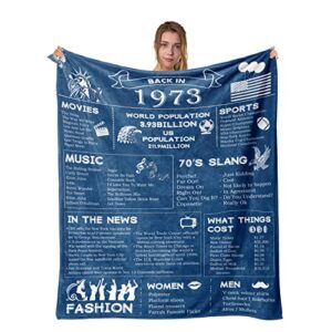 qubygo 50th birthday gifts for women funny- 50th birthday decorations women/men,50th birthday gifts ideas for women/men 1973,happy birthday gifts for 50th,gifts for mom/dad throw blanket 60" x 50"