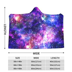 JASMODER Galaxy Constellation Hoodie Blanket Wearable Throw Blankets for Couch Blanket Hooded for Baby Kids Men Women