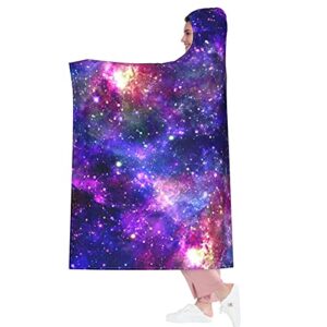 JASMODER Galaxy Constellation Hoodie Blanket Wearable Throw Blankets for Couch Blanket Hooded for Baby Kids Men Women