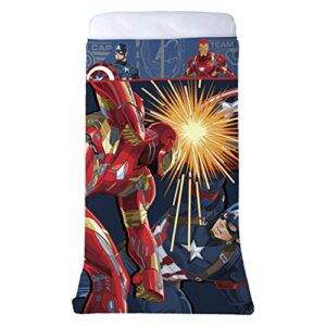 marvel captain america civil war all-in-one blanket & sheet reversible 60" x 80" comfy cover