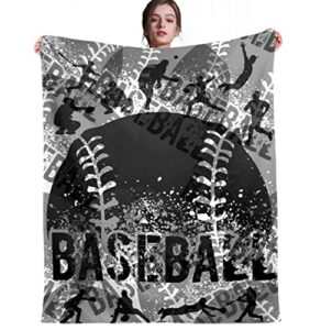 soft football blanket baseball blanket warm cozy throw blanket lightweight home blankets bed sofa, blanket for kids and adults gifts,all season couch bed sofa home decor 60"x50"