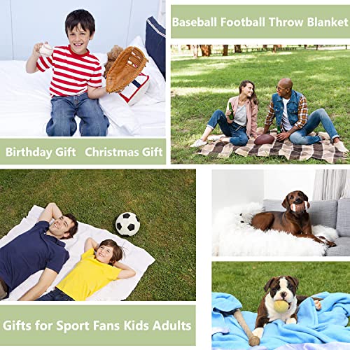 Soft Football Blanket Baseball Blanket Warm Cozy Throw Blanket Lightweight Home Blankets Bed Sofa, Blanket for Kids and Adults Gifts,All Season Couch Bed Sofa Home Decor 60"X50"