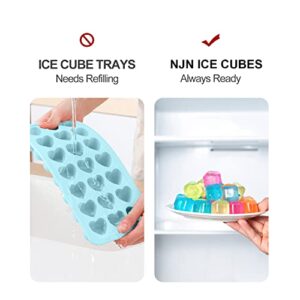 NJN 24 Pack Reusable Ice Cubes, Plastic Ice Cubes, Refreezable, Washable