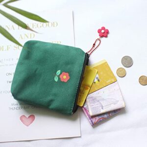 Healifty 1 pc Zipper Charm Bag- Purse Organiser Makeup Compact Portable Practical Storage Green for Nursing Multipurpose Coin and Tie Travel Products Tampons Girls Decorative Earphone