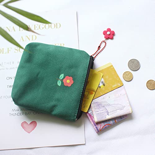 Healifty 1 pc Zipper Charm Bag- Purse Organiser Makeup Compact Portable Practical Storage Green for Nursing Multipurpose Coin and Tie Travel Products Tampons Girls Decorative Earphone