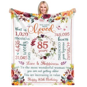 vienuolika women birthday series blanket, birthday gifts for women 85, birthday gifts for wife mother sister, 85th birthday creative blanket gifts, decorative gifts, women birthday memorial blanket.