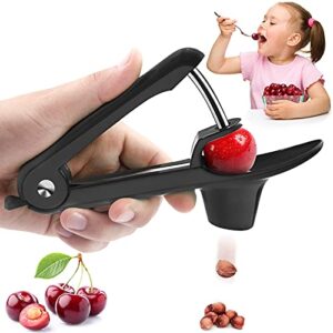 cherry pitter tool,cherries pitter olive seed remover tool cherry stoner pitter cherry corer tool with space-saving lock design for make fresh cherries dishes and cocktail cherries