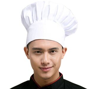 Hyzrz Set of 3 Pack Adult Chef Hat Adult Adjustable Elastic Baker Kitchen Cooking Chef Cap 3 Pieces (Multicolor)