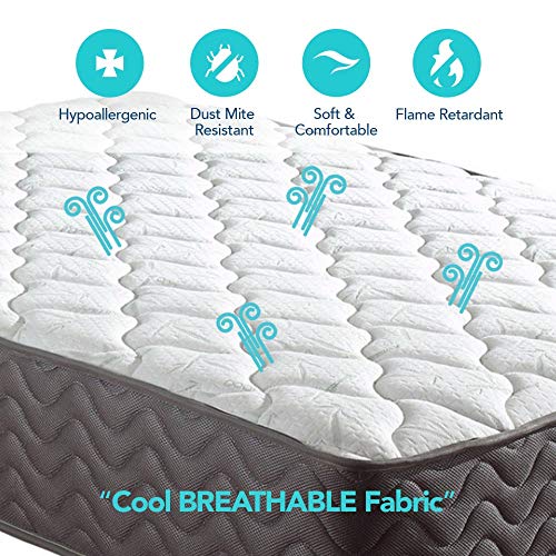 Swiss Ortho Sleep, 12" Inch Memory Foam and Innerspring Hybrid Medium-Firm Plush Mattress/Bed-in-a-Box/Pressure Relieving Bliss, Queen,White