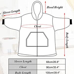 Wearable Blanket Hoodie for Women Men, Blanket Hoodie with Zip and Big Pockets, Oversized Sweatshirt Adult, One Size Fits All