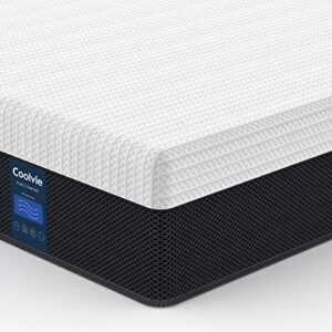 coolvie full mattress 10 inch, cool memory foam mattress, motion isolation pocket innerspring hybrid mattress in a box, more supportive, 100-night trial, forever warranty support