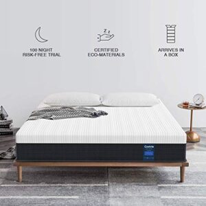 Coolvie Full Mattress 10 Inch, Cool Memory Foam Mattress, Motion Isolation Pocket Innerspring Hybrid Mattress in A Box, More Supportive, 100-Night Trial, Forever Warranty Support