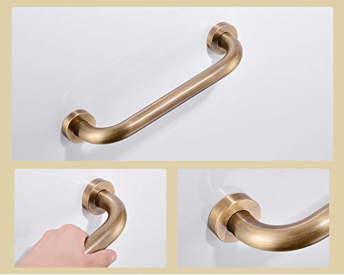 CRODY Bath Wall Attachment Handrails Grab Bar Rails Brass Antique Wall Mounted Grab Bar,Bathroom Shower Anti-Slip Grip,Toilet Bath Safety Anti-Fall Grip for Elderly Disabled, Towel Rack/30Cm