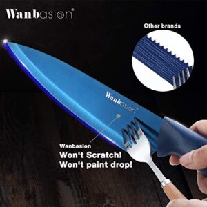 Wanbasion 16 Pieces Kitchen Knife Set Dishwasher Safe, Professional Chef Kitchen Knife Set, Kitchen Knife Set Stainless Steel with Knife Sharpener Peeler Scissors Acrylic Block