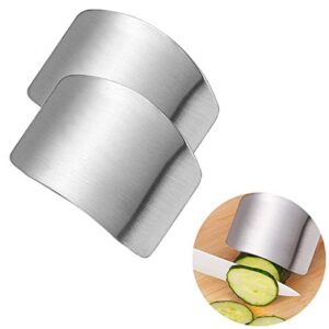 zocone 2 pcs finger guard for cutting kitchen tool finger guard stainless steel finger protector avoid hurting when slicing and dicing kitchen safe chop cut tool (ph0088)