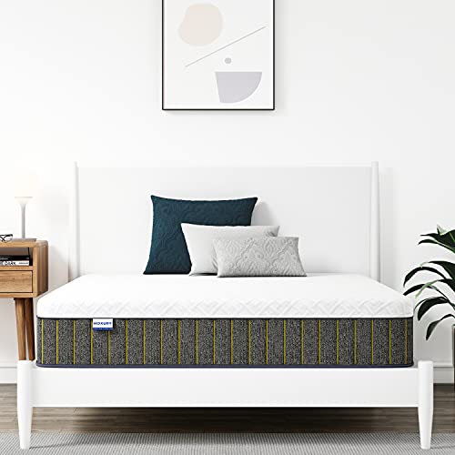 HOXURY Twin Mattress, 10 Inch Hybrid Mattress Twin Size, Memory Foam & Individually Wrapped Pocket Coils Innerspring Mattress in a Box, Pressure Relief & Cooler Sleeping