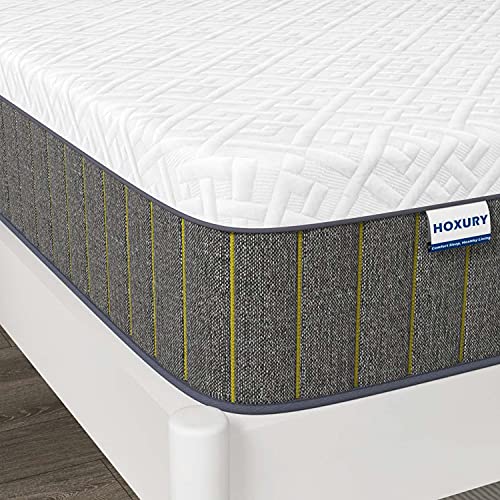 HOXURY Twin Mattress, 10 Inch Hybrid Mattress Twin Size, Memory Foam & Individually Wrapped Pocket Coils Innerspring Mattress in a Box, Pressure Relief & Cooler Sleeping