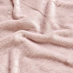 Mocaletto Luxury 3 Layers Fleece Throw Blanket,650 GSM Thick Decorative Warm Blanket Twin Size 60" x 80", Soft Velvet Winter Blanket for Sofa Couch Bed,Washable & Breathable,Pink