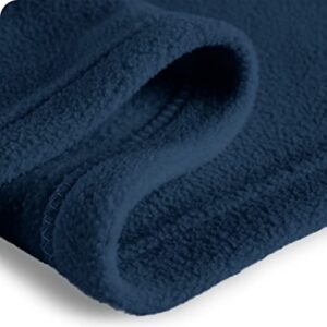 Bare Home Polar Fleece Blanket - Twin/Twin XL Blanket - Dark Blue - Warm & Cozy - Premium Fleece - Blanket for Bed, Sofa, Camping, Travel and Cold Nights - Lightweight (Twin/Twin XL, Dark Blue)