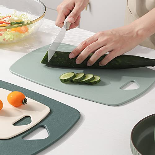 BALMYSPACE Kitchen Plastic Cutting Board Set of 3, Professional Multi Color Chopping Boards Sets,Dishwasher Safe Cutting Boards for Fruit Meat Kitchen, Green