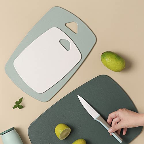 BALMYSPACE Kitchen Plastic Cutting Board Set of 3, Professional Multi Color Chopping Boards Sets,Dishwasher Safe Cutting Boards for Fruit Meat Kitchen, Green