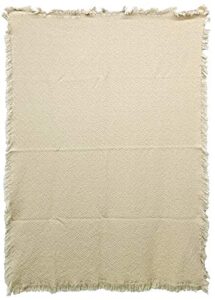 pure country weavers brittany natural blanket - gift tapestry throw woven from cotton - made in the usa (69x48)